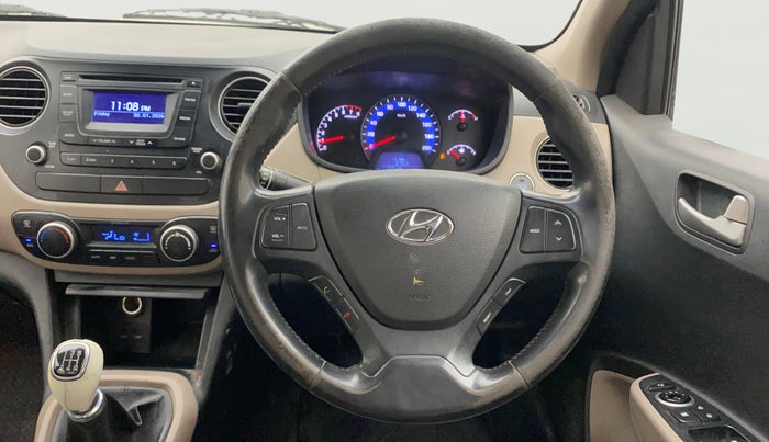 2015 Hyundai Xcent SX 1.2, Petrol, Manual, 1,14,980 km, Steering Wheel Close Up