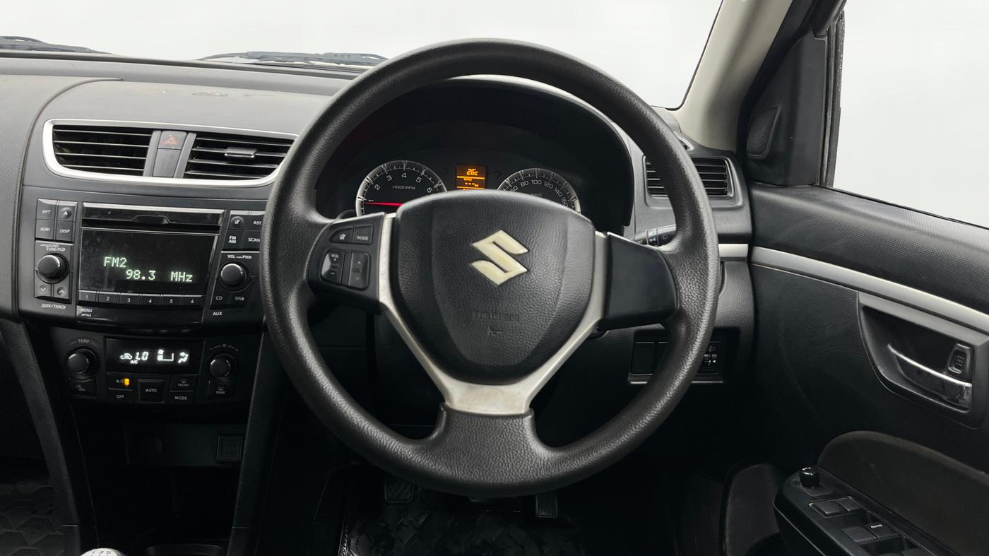 2013 Maruti Swift ZXI, Petrol, Manual, 99,186 km, Steering Wheel Close Up