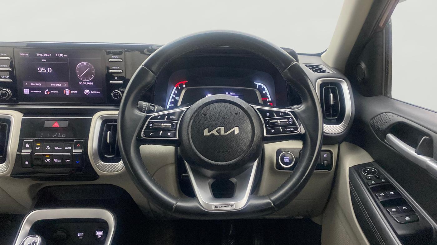 2021 KIA SONET HTX 1.0 IMT, Petrol, Manual, 67,501 km, Steering Wheel Close Up