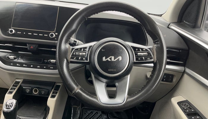 2023 KIA CARENS PRESTIGE PLUS 1.5 PETROL IMT 7 STR, Petrol, Manual, 48,381 km, Steering Wheel Close Up