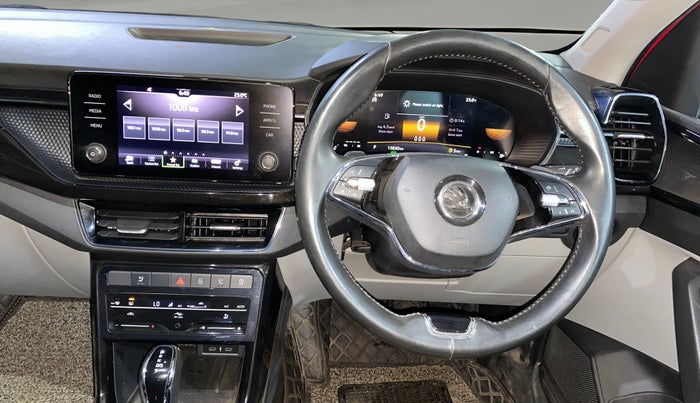 2023 Skoda KUSHAQ STYLE 1.0L TSI AT (6 AIRBAGS), Petrol, Automatic, 15,828 km, Steering Wheel Close Up