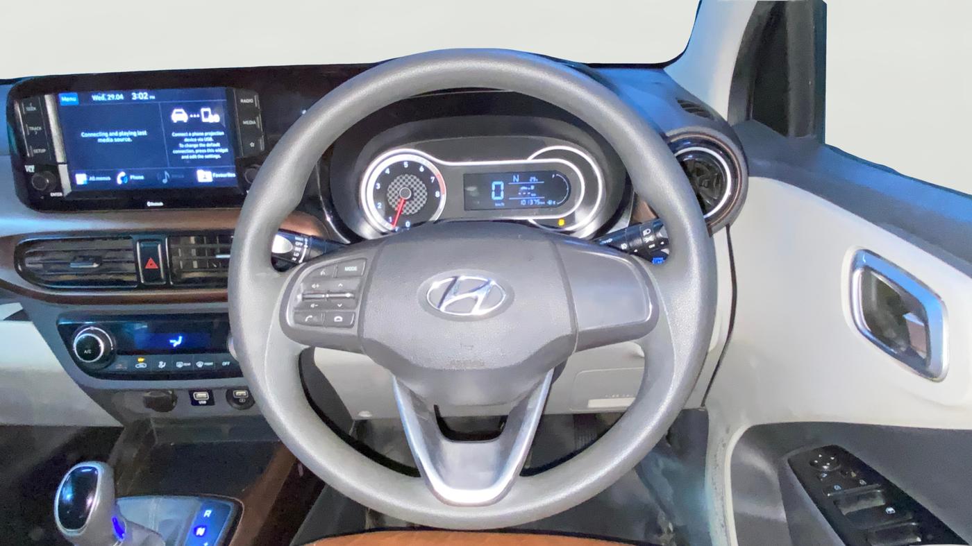 2021 Hyundai AURA SX PLUS 1.2 AMT, Petrol, Automatic, 1,01,354 km, Steering Wheel Close Up