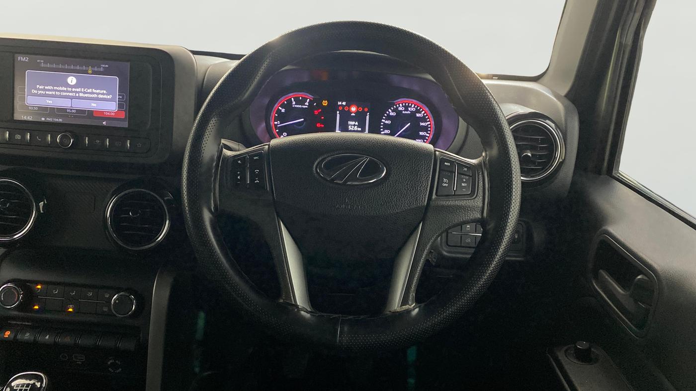 2022 Mahindra Thar LX HARD TOP 4WD MT, Diesel, Manual, 80,825 km, Steering Wheel Close Up