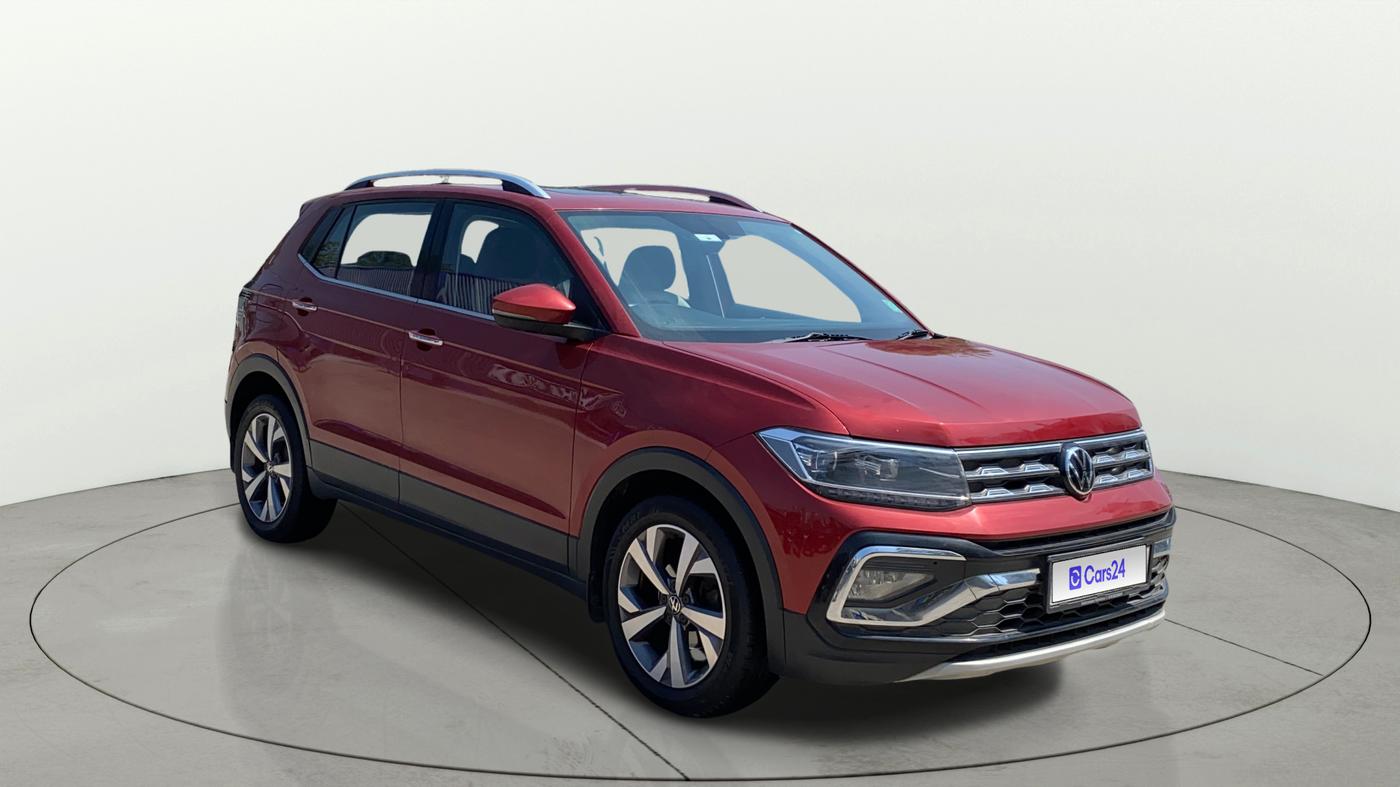 2022 Volkswagen TAIGUN TOPLINE 1.0 TSI AT, Petrol, Automatic, 24,835 km, Right Front Diagonal