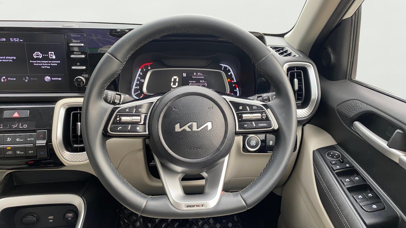 2022 KIA SONET HTX ANNIVERSARY EDITION 1.0 IMT, Petrol, Manual, 14,868 km, Steering Wheel Close Up