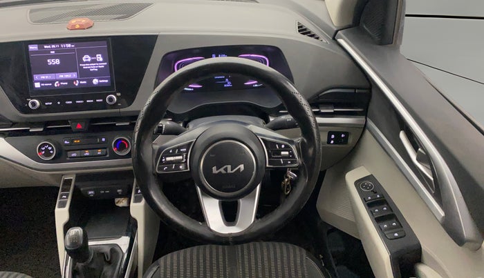 2023 KIA CARENS  PRESTIGE 1.5 TURBO PETROL IMT 7 STR , Petrol, Manual, 35,362 km, Steering Wheel Close Up