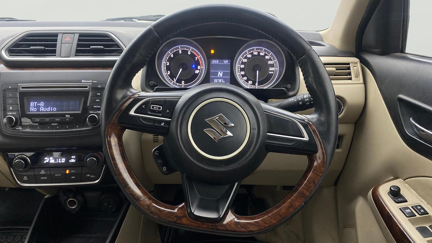 2017 Maruti Dzire ZXI AMT, Petrol, Automatic, 55,772 km, Steering Wheel Close Up