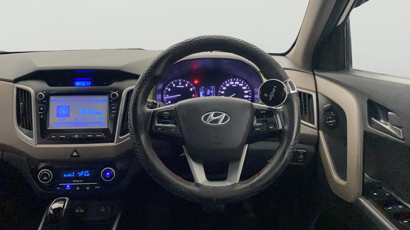 2016 Hyundai Creta SX PLUS AT 1.6 PETROL, Petrol, Automatic, 1,03,564 km, Steering Wheel Close Up