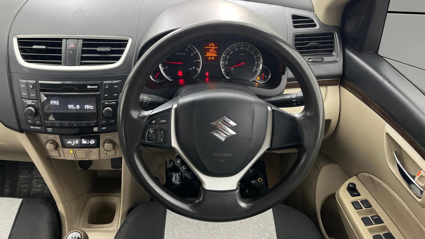 2015 Maruti Swift Dzire ZXI, Petrol, Manual, 1,02,017 km, Steering Wheel Close Up