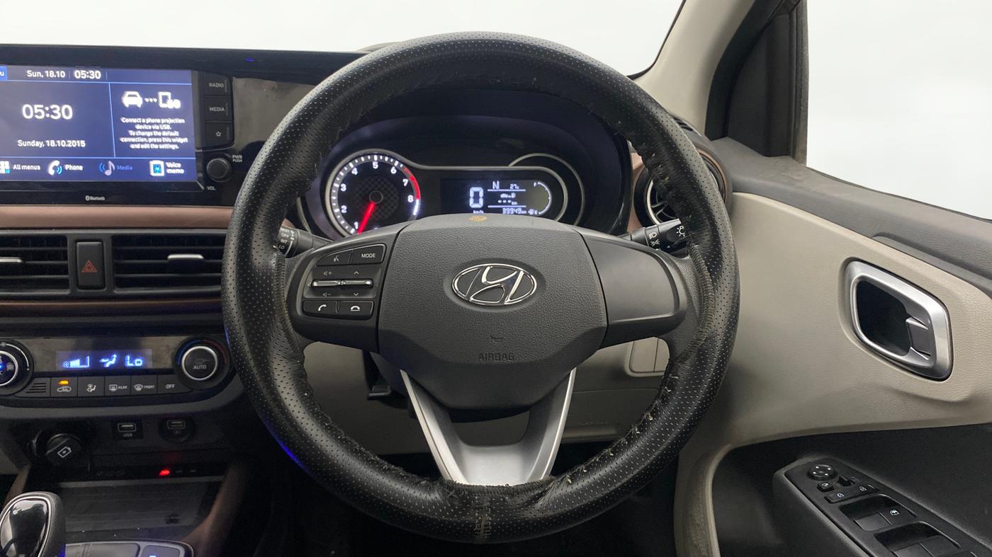 2021 Hyundai AURA SX PLUS 1.2 AMT, Petrol, Automatic, 39,910 km, Steering Wheel Close Up