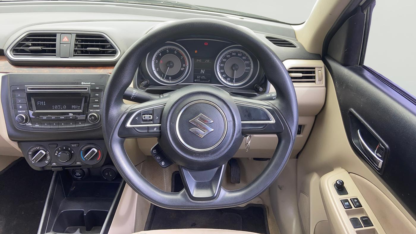 2018 Maruti Dzire VXI AMT, Petrol, Automatic, 60,108 km, Steering Wheel Close Up