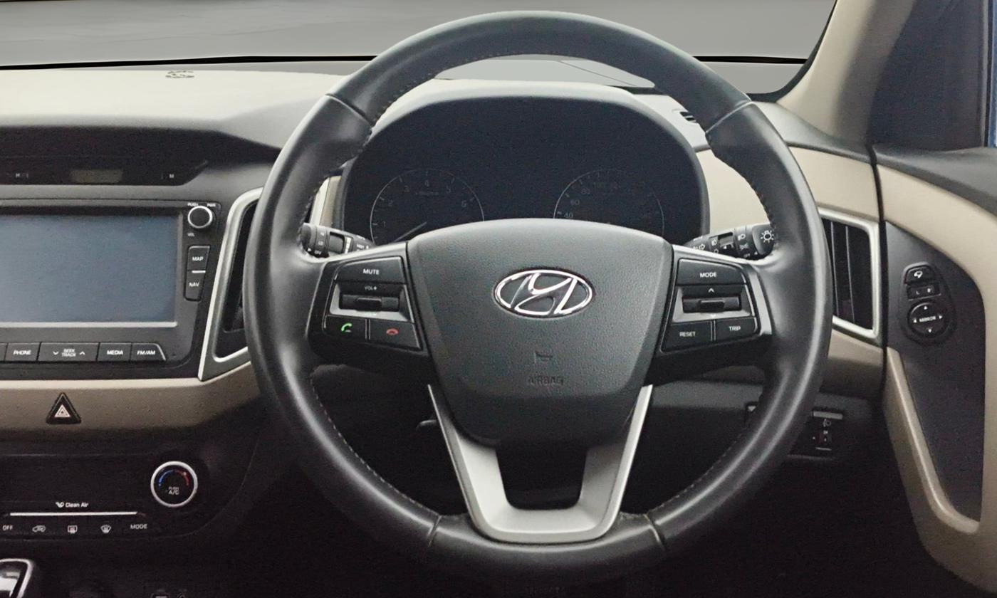 2017 Hyundai Creta SX PLUS AT 1.6 PETROL, Petrol, Automatic, 72,272 km, Steering Wheel Close Up