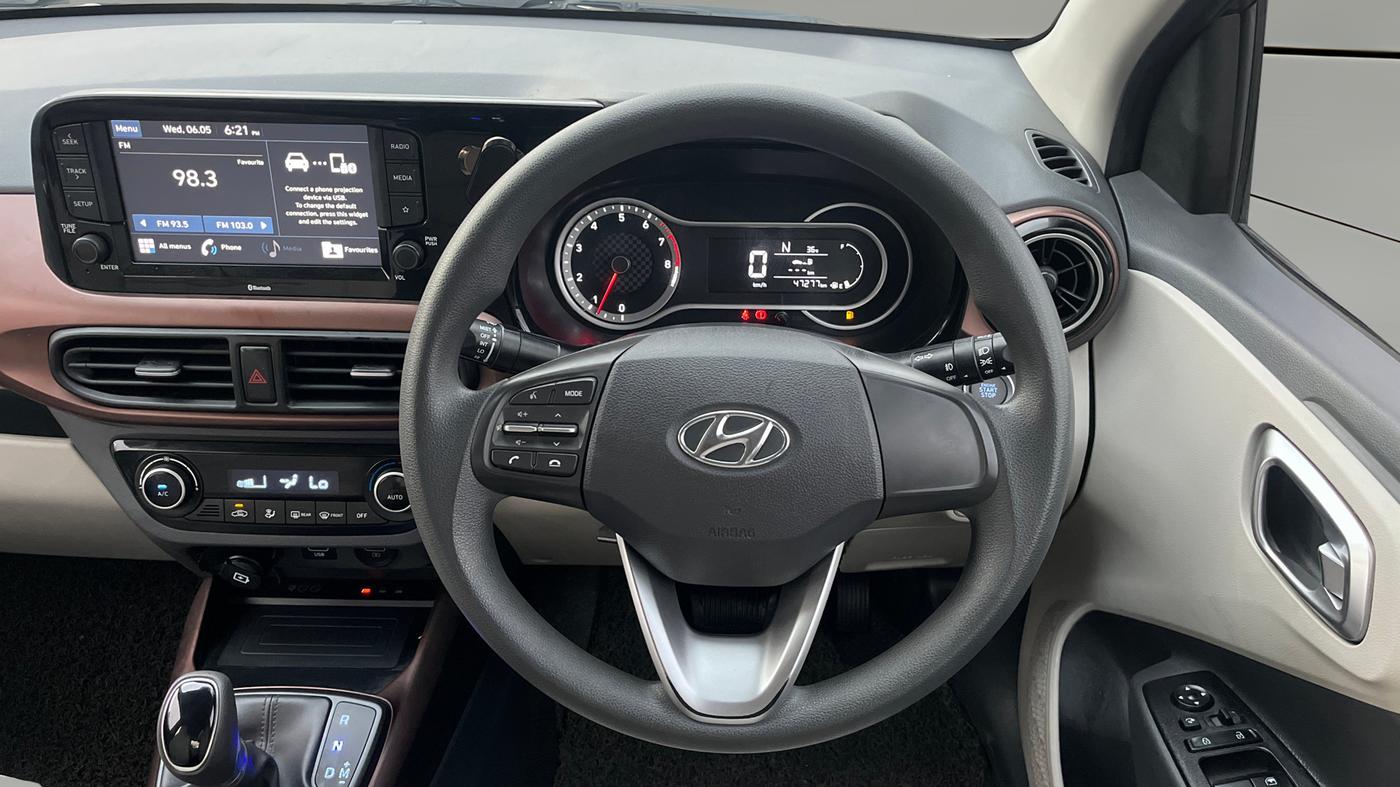 2021 Hyundai AURA SX PLUS 1.2 AMT, Petrol, Automatic, 47,258 km, Steering Wheel Close Up