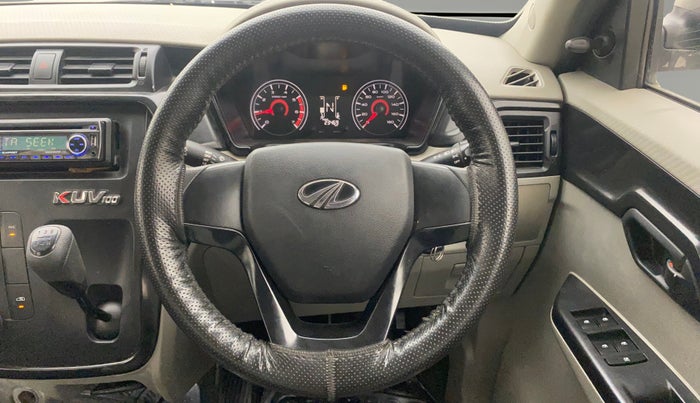 2017 Mahindra Kuv100 K4 6 STR, Petrol, Manual, 23,446 km, Steering Wheel Close Up