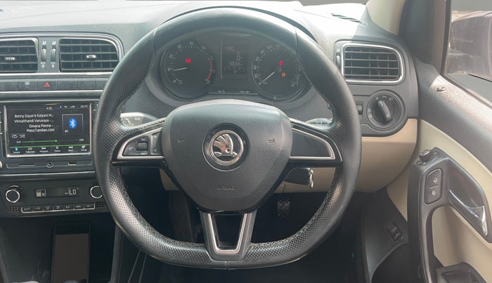 2019 Skoda Rapid AMBITION 1.6 MPI MT, Petrol, Manual, 1,38,013 km, Steering Wheel Close Up