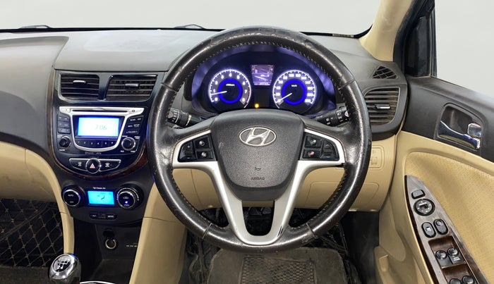 2014 Hyundai Verna FLUIDIC 1.6 VTVT SX OPT, Petrol, Manual, 69,713 km, Steering Wheel Close Up
