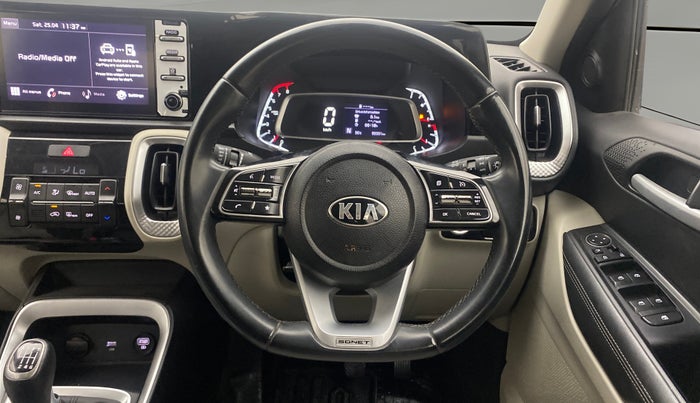 2021 KIA SONET HTX 1.0 IMT, Petrol, Manual, 93,390 km, Steering Wheel Close Up