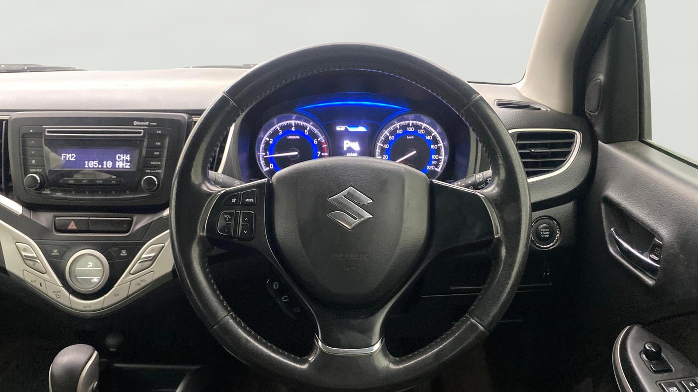2017 Maruti Baleno ZETA CVT PETROL 1.2, Petrol, Automatic, 1,03,084 km, Steering Wheel Close Up