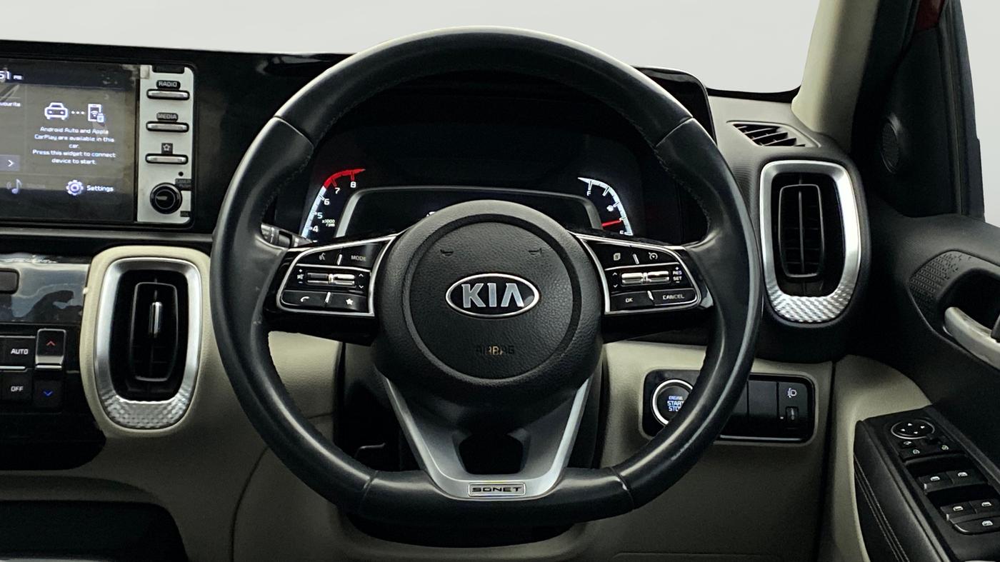 2021 KIA SONET HTX 1.0 IMT, Petrol, Manual, 95,441 km, Steering Wheel Close Up