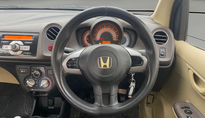 2013 Honda Brio S MT, Petrol, Manual, 1,11,190 km, Steering Wheel Close Up