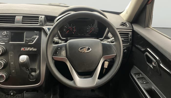 2017 Mahindra Kuv100 K8 6 STR DUAL TONE, Petrol, Manual, 29,019 km, Steering Wheel Close Up
