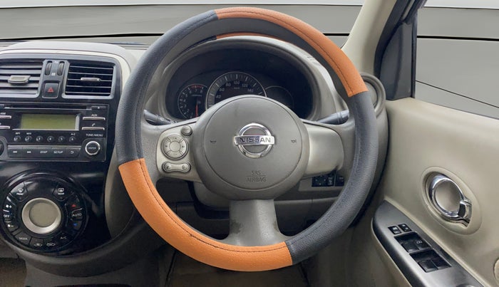 2013 Nissan Micra XV CVT, Petrol, Automatic, 1,07,997 km, Steering Wheel Close Up