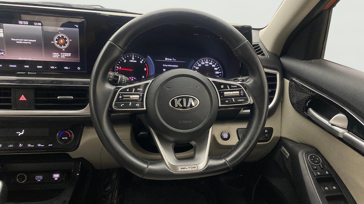 2020 KIA SELTOS HTX PLUS 1.5 DIESEL, Diesel, Manual, 1,39,258 km, Steering Wheel Close Up