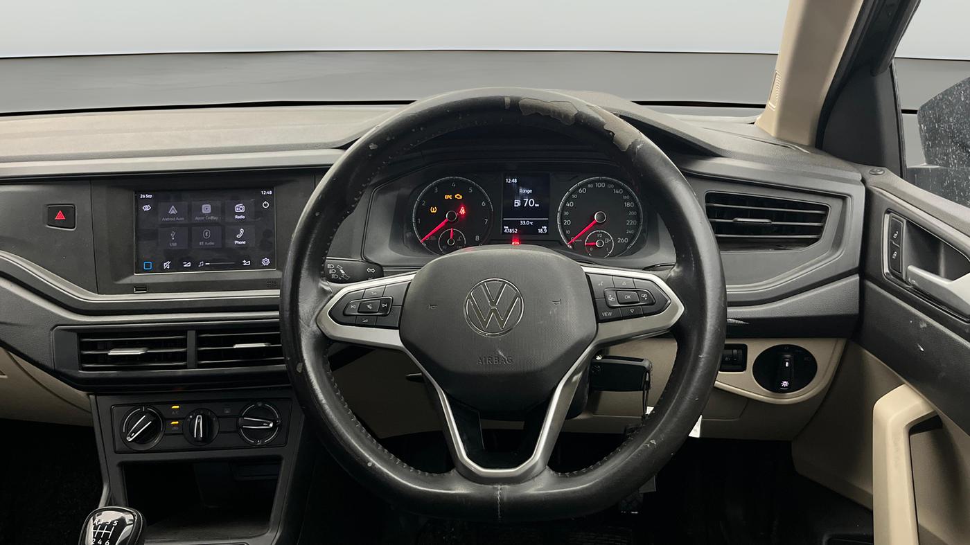2023 Volkswagen VIRTUS COMFORTLINE TSI 1.0 MT, Petrol, Manual, 47,834 km, Steering Wheel Close Up