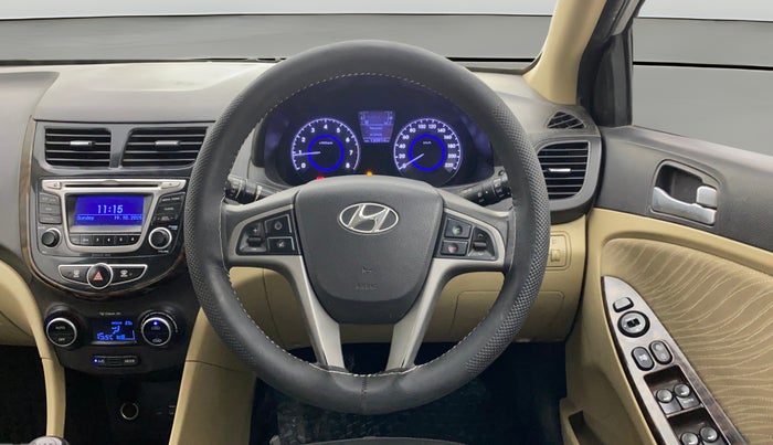 2015 Hyundai Verna FLUIDIC 4S 1.6 VTVT S(O), Petrol, Manual, 1,20,871 km, Steering Wheel Close Up