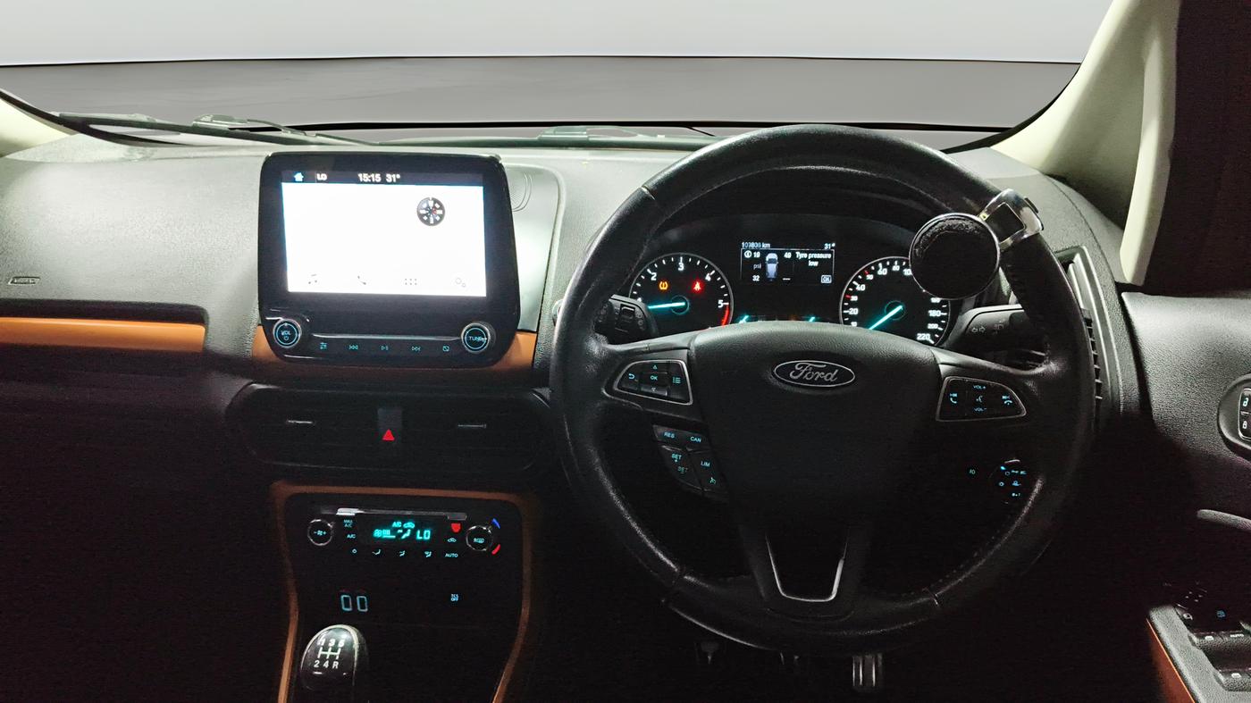 2019 Ford Ecosport TITANIUM 1.5L SPORTS(SUNROOF) DIESEL, Diesel, Manual, 1,09,797 km, Steering Wheel Close Up