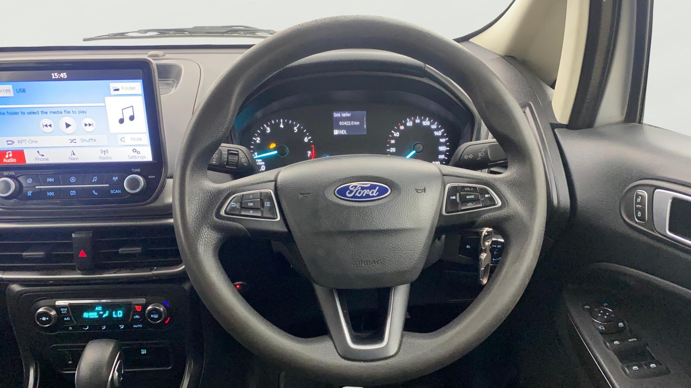 2018 Ford Ecosport TREND + 1.5L PETROL AT, CNG, Automatic, 60,393 km, Steering Wheel Close Up