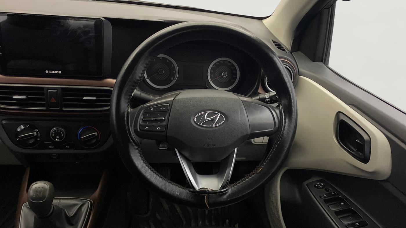 2022 Hyundai AURA S 1.2 CNG, CNG, Manual, 1,36,580 km, Steering Wheel Close Up