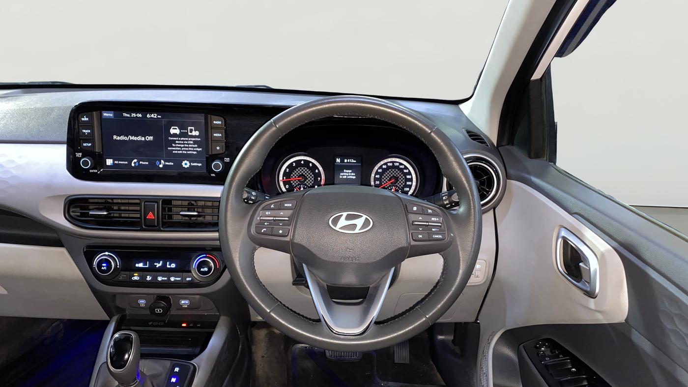 2023 Hyundai GRAND I10 NIOS ASTA AMT 1.2 KAPPA VTVT, Petrol, Automatic, 7,608 km, Steering Wheel Close Up