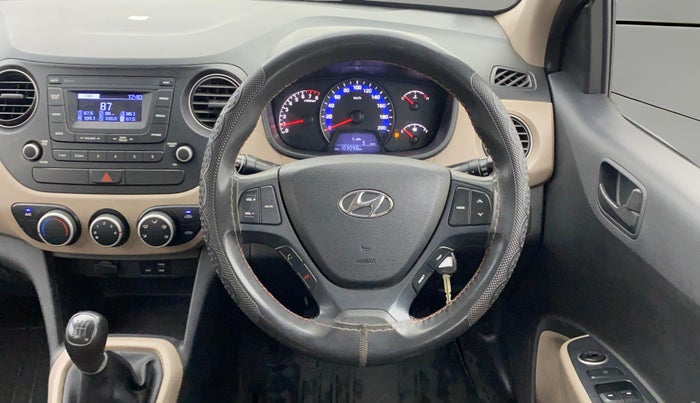 2017 Hyundai Xcent E+, Petrol, Manual, 1,03,048 km, Steering Wheel Close Up
