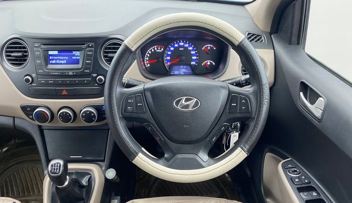 2015 Hyundai Xcent S 1.2, Petrol, Manual, 1,00,412 km, Steering Wheel Close Up