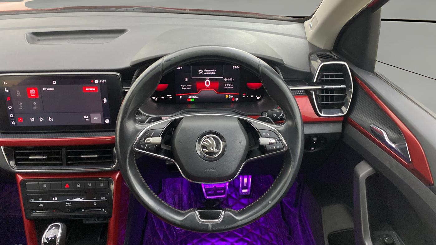 2022 Skoda KUSHAQ MONTE CARLO 1.0L TSI AT, Petrol, Automatic, 40,157 km, Steering Wheel Close Up