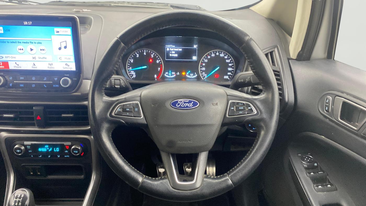 2019 Ford Ecosport TITANIUM 1.5L PETROL, Petrol, Manual, 1,10,355 km, Steering Wheel Close Up