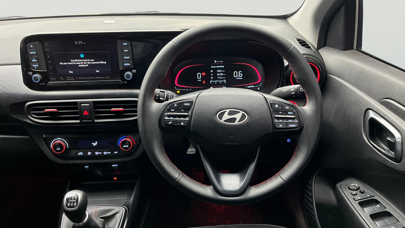 2024 Hyundai EXTER SX (O) Connect 1.2 MT Knight Edition Dual Tone, Petrol, Manual, 12,714 km, Steering Wheel Close Up