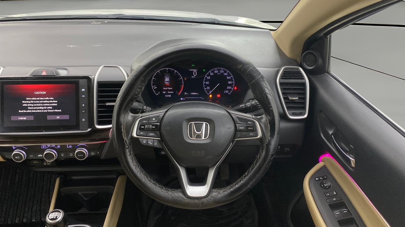 2021 Honda City 1.5L I-VTEC ZX, Petrol, Manual, 1,39,863 km, Steering Wheel Close Up