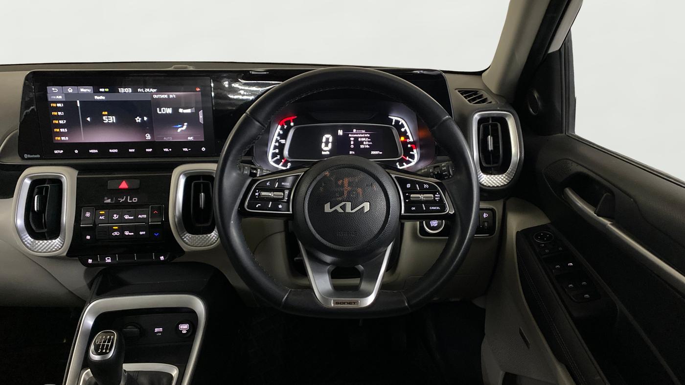 2022 KIA SONET HTX PLUS 1.0 IMT, Petrol, Manual, 20,678 km, Steering Wheel Close Up