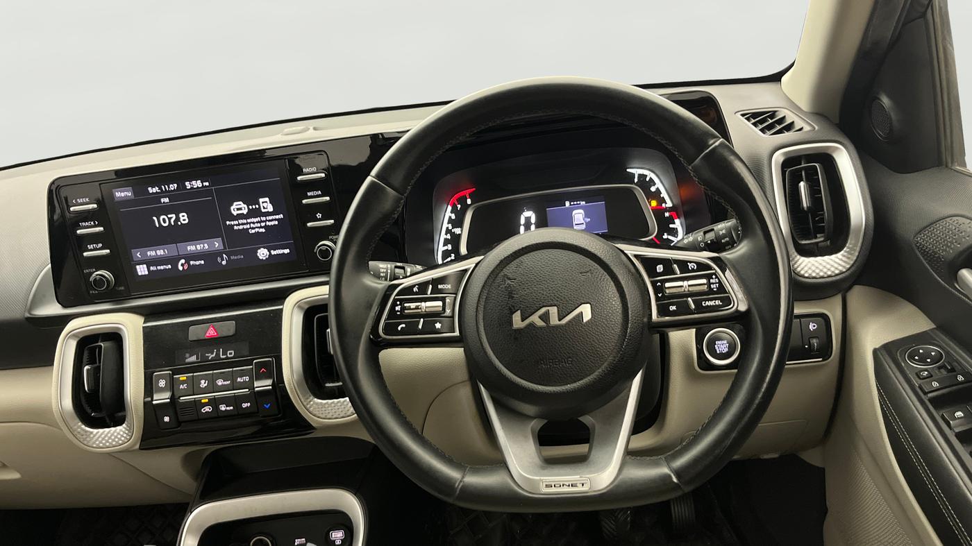 2021 KIA SONET HTX 1.0 IMT, Petrol, Manual, 87,148 km, Steering Wheel Close Up