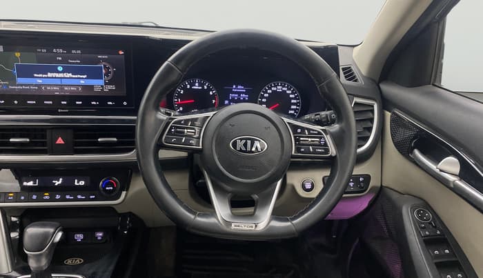 2020 KIA SELTOS HTX IVT 1.5 PETROL, Petrol, Automatic, 1,35,354 km, Steering Wheel Close Up