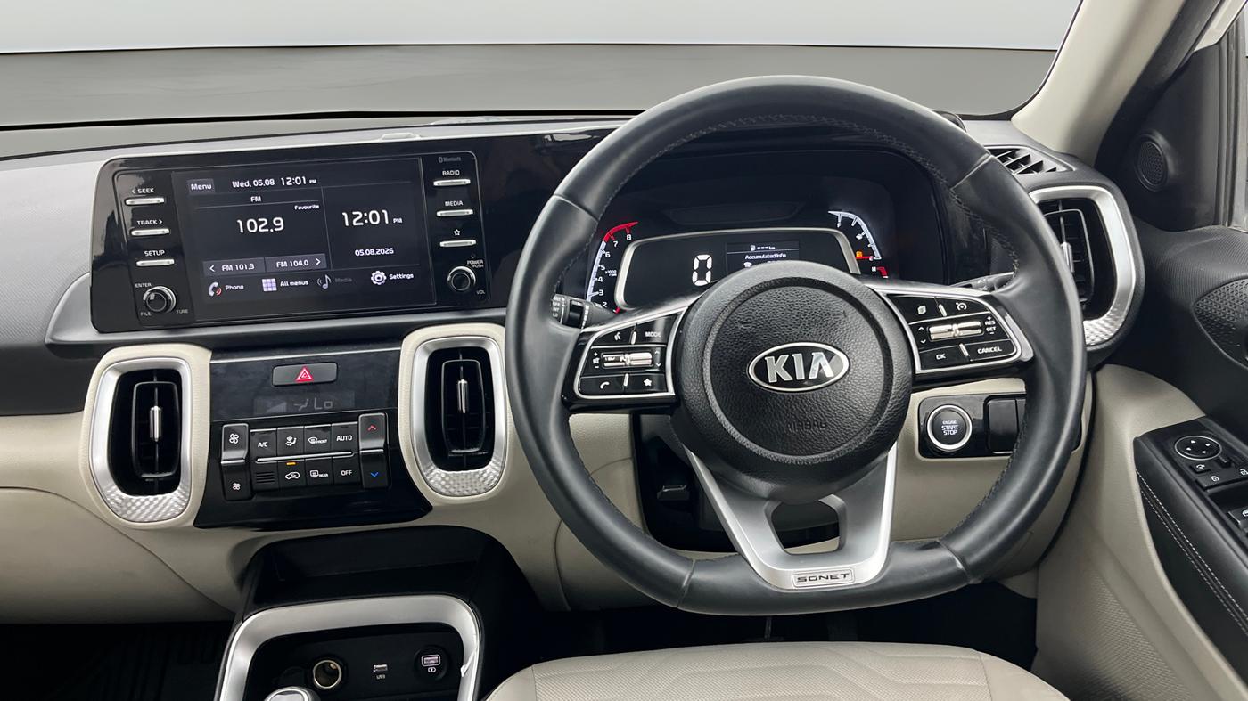 2021 KIA SONET HTX 1.0 IMT, Petrol, Manual, 52,945 km, Steering Wheel Close Up