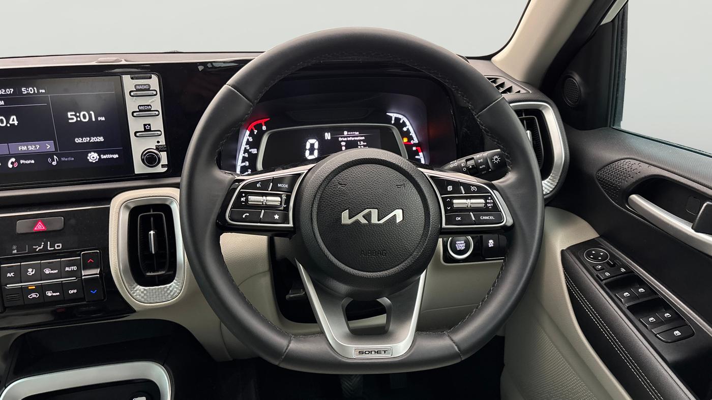 2022 KIA SONET HTX 1.0 IMT, Petrol, Manual, 21,248 km, Steering Wheel Close Up