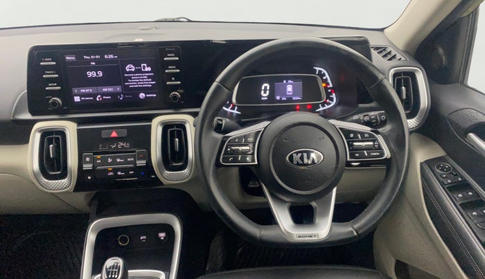 2021 KIA SONET HTX 1.0 IMT, Petrol, Manual, 32,277 km, Steering Wheel Close Up