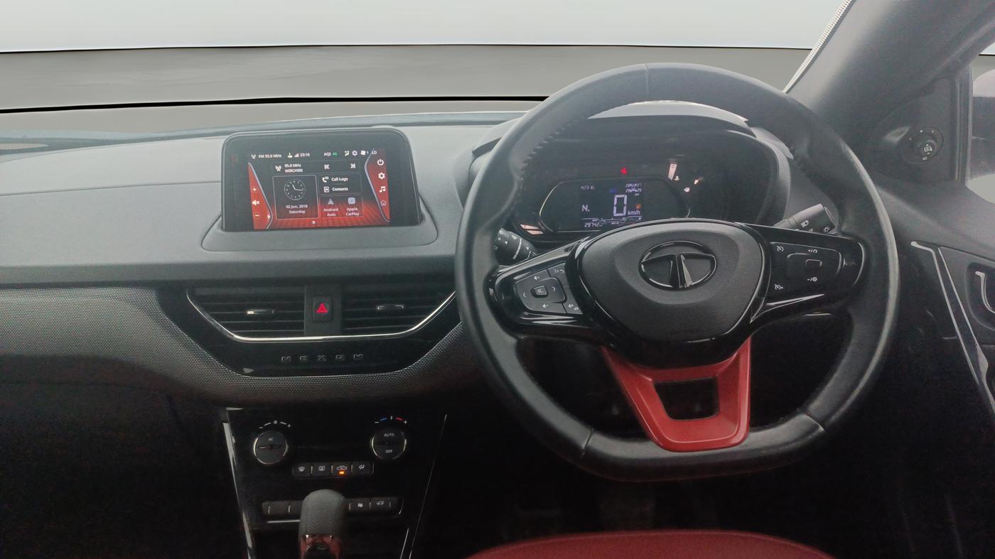 2023 Tata NEXON XZA PLUS LUX SUNROOF RED DARK PETROL, Petrol, Automatic, 29,740 km, Steering Wheel Close Up