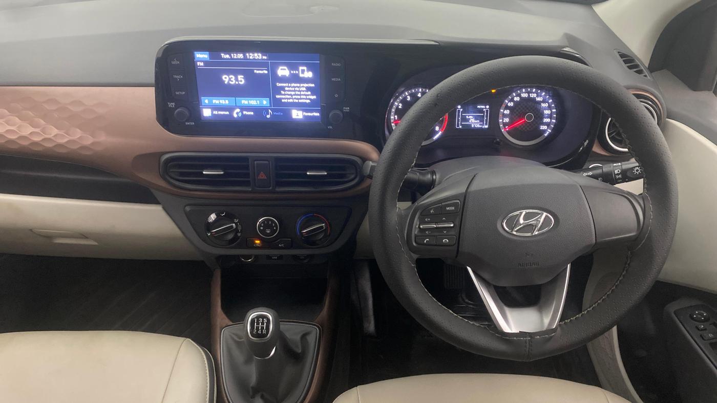 2022 Hyundai AURA SX 1.2 CNG, CNG, Manual, 9,680 km, Steering Wheel Close Up