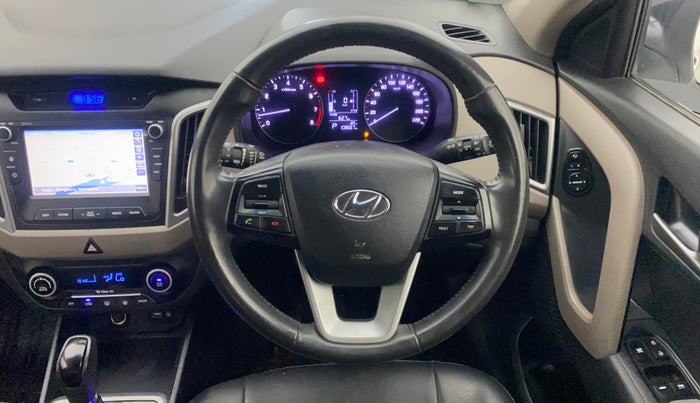 2017 Hyundai Creta SX PLUS AT 1.6 PETROL, Petrol, Automatic, 1,08,638 km, Steering Wheel Close Up