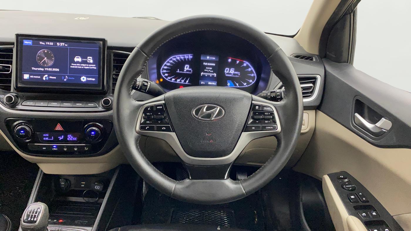 2021 Hyundai Verna SX 1.5 VTVT, Petrol, Manual, 80,614 km, Steering Wheel Close Up