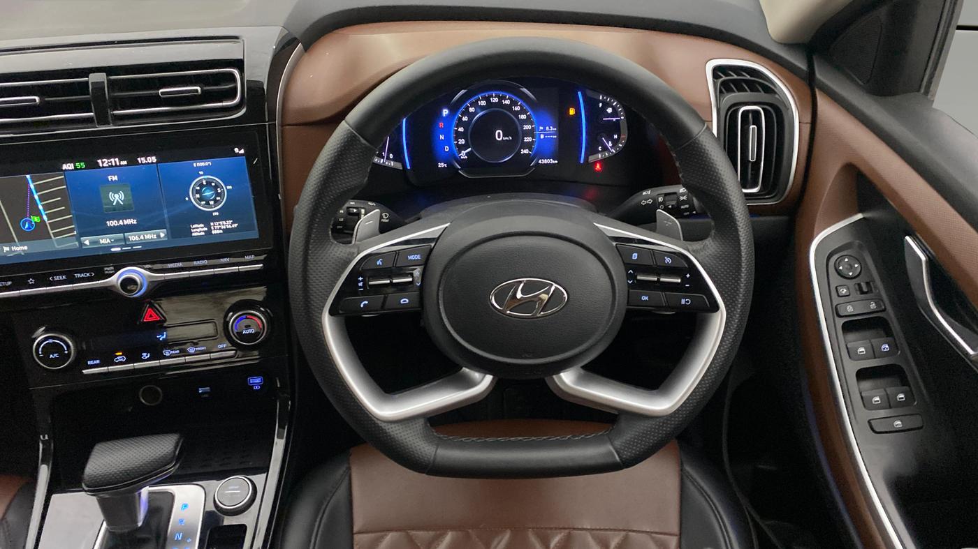 2021 Hyundai ALCAZAR PRESTIGE (O) 6STR 2.0 AT, Petrol, Automatic, 43,802 km, Steering Wheel Close Up